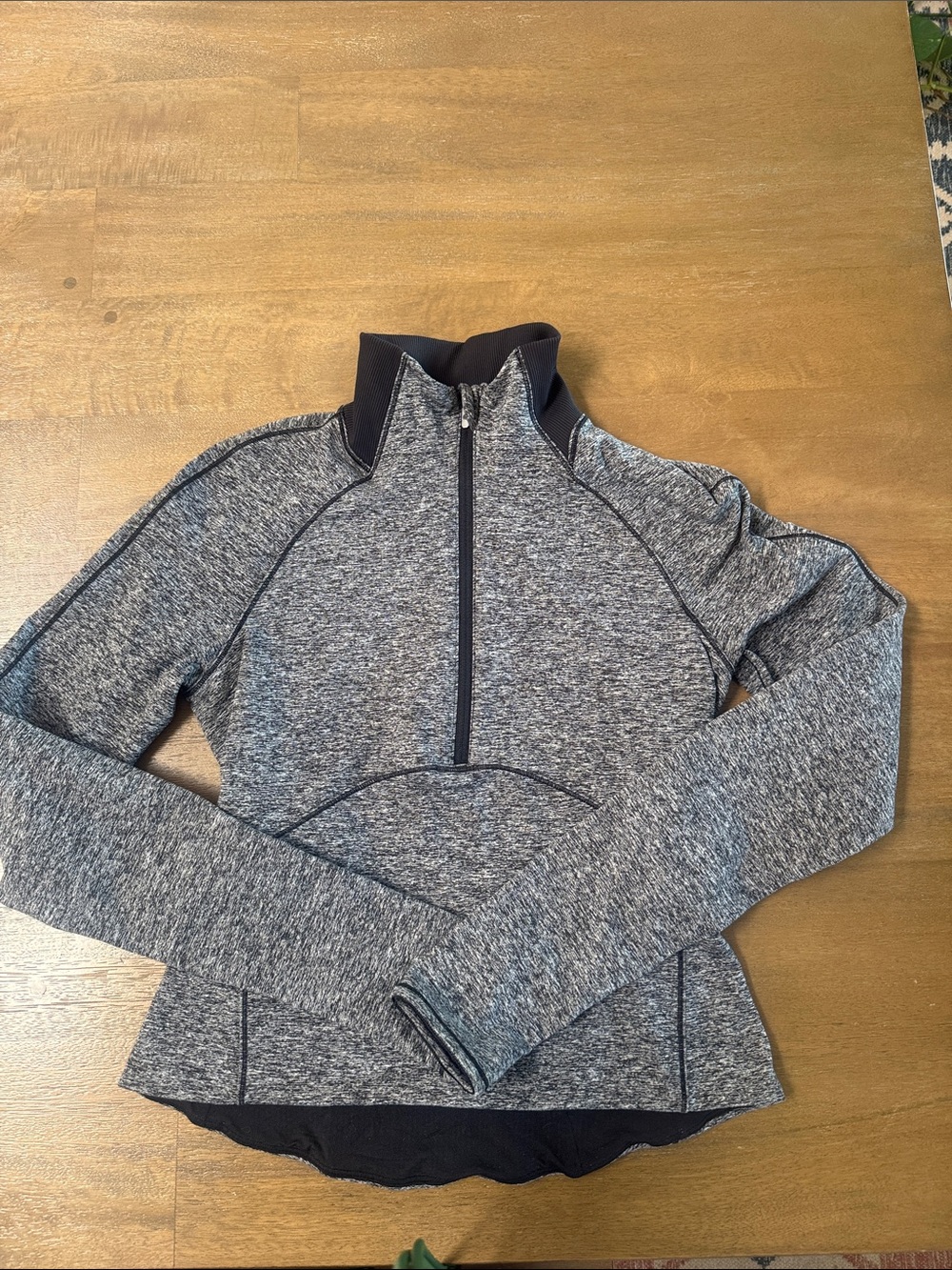 lululemon athletica Heather Gray Half-Zip Cowl Sweater